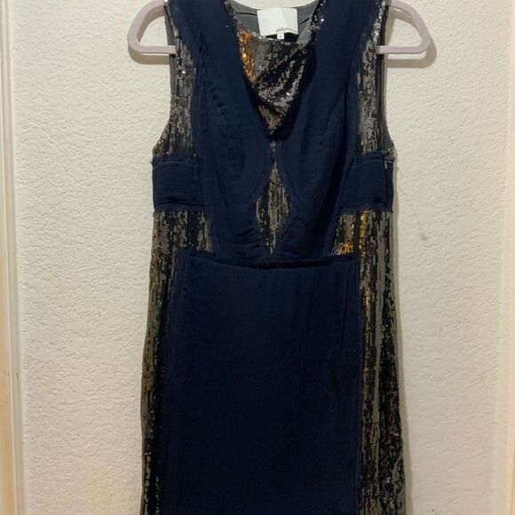 3.1 phillip lim Sequin 100 %Silk/ 100% Sole Dress Size 4 NWOT - Picture 2 of 9